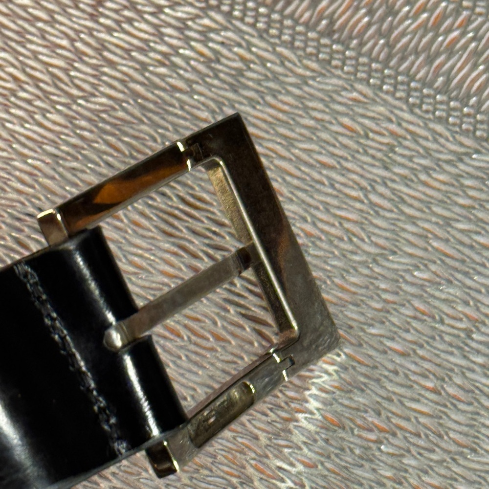 Fendi Black Leather Belt with Silver Buckle - Picture 7 of 16